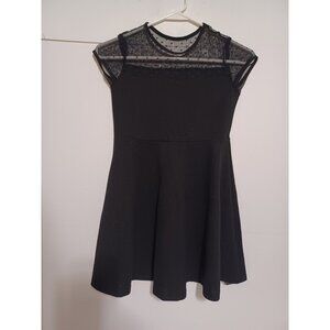 SOLY HUX Girl's Contrast Mesh Short Sleeve High Waist Flared A Line 9 Youth NWT.